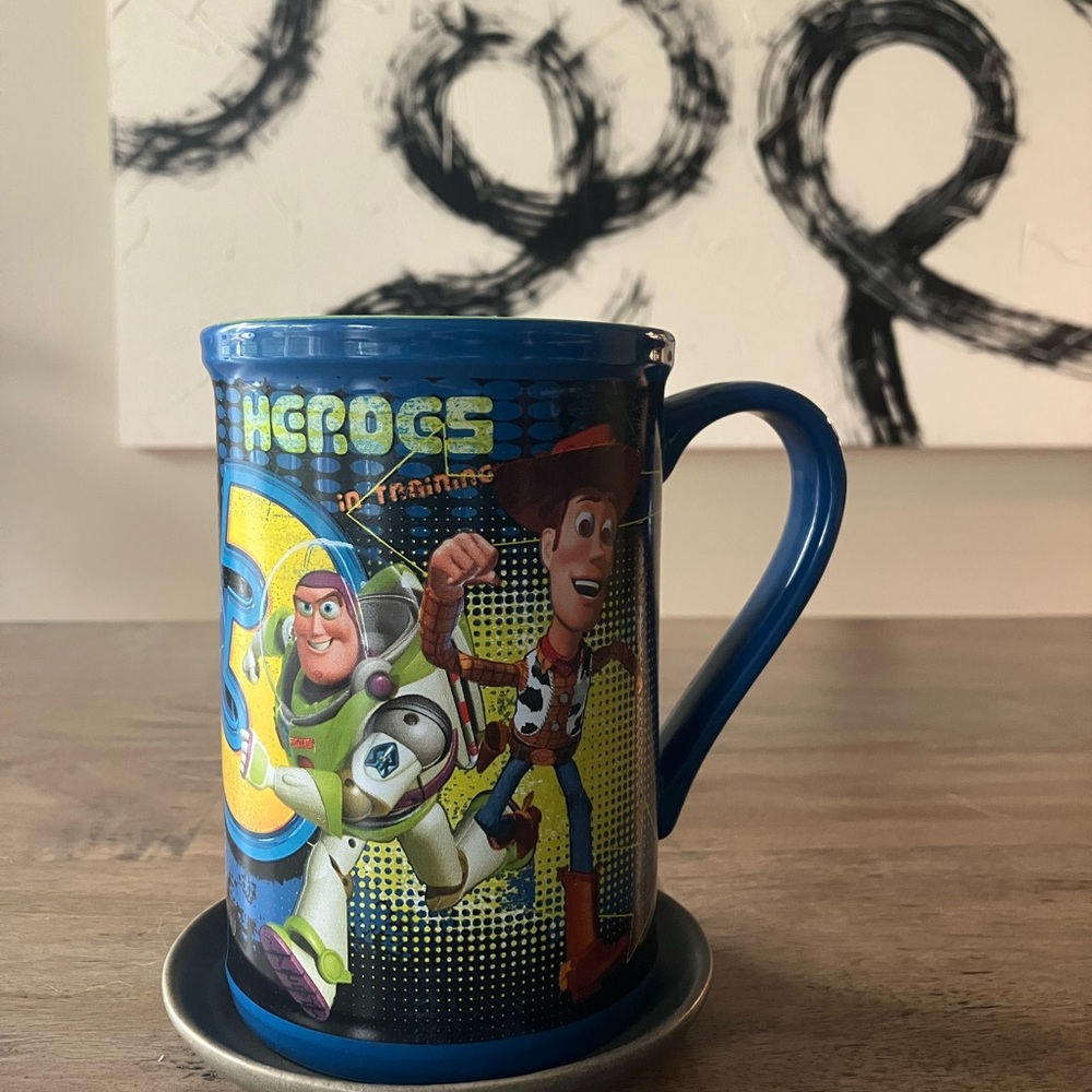 TOY STORY 3 Disney Store Heroes in Training Woody Buzz Oversized Coffee Mug Cups